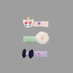 گیره مو دخترانه مدل یونیکورن مجموعه 3 عددی