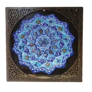 بشقاب میناکاری مدل گل و پرداز کد 111