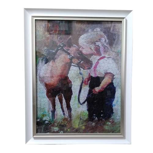 تابلو پازل 600 تکه مدل M600 طرح اسب و دختر