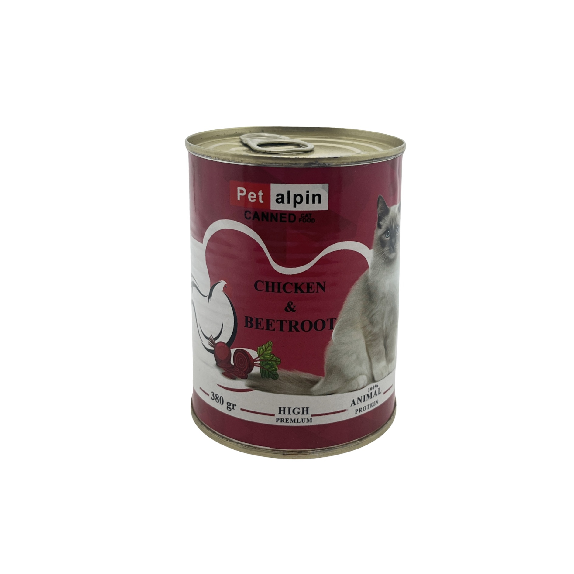 کنسرو غذای گربه پتالپین مدل گوشت مرغ و‌ لبو  وزن 400 گرم