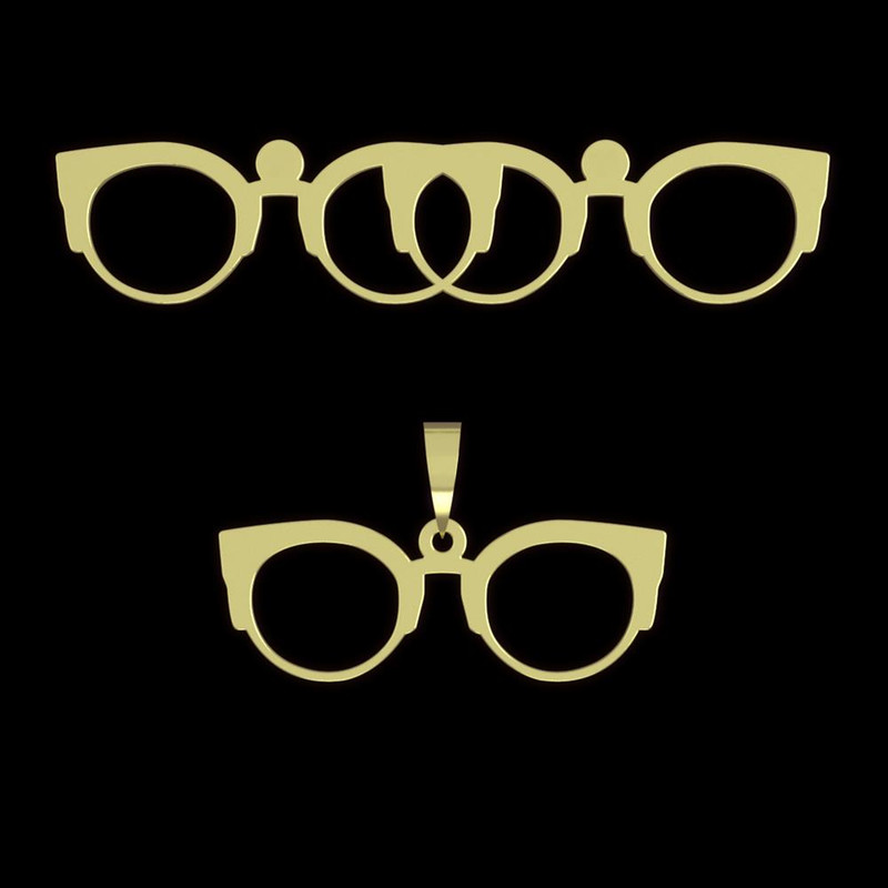 نیم ست طلا 18 عیار زنانه مدوپد مدل عینک کد NA17341