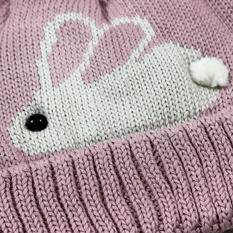 ست کلاه و شال گردن و دستکش بافتنی دخترانه اندلس مدل 67012 رنگ صورتی