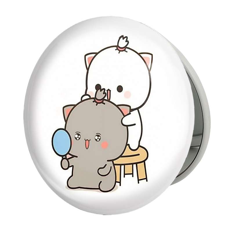 آینه جیبی خندالو طرح گربه های بامزه مدل تاشو کد 22033