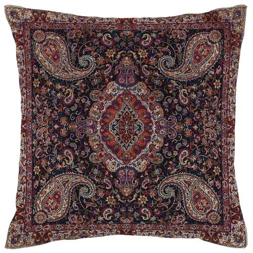 روکش کوسن ترمه ابریشمی طرح سالار مشکی لمه دار مدل 12-29