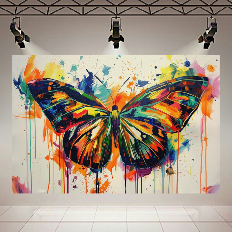 پوستر طرح پروانه مدل بال های رنگارنگ کد AR303188