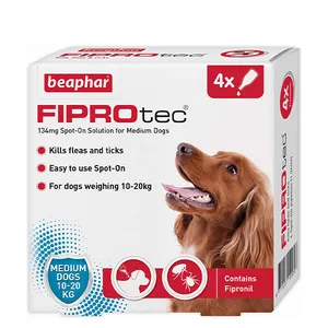 قطره ضد کک و کنه سگ بیفار مدل fiprotec for medium dog حجم 0.4 میلی لیتر بسته 4 عددی