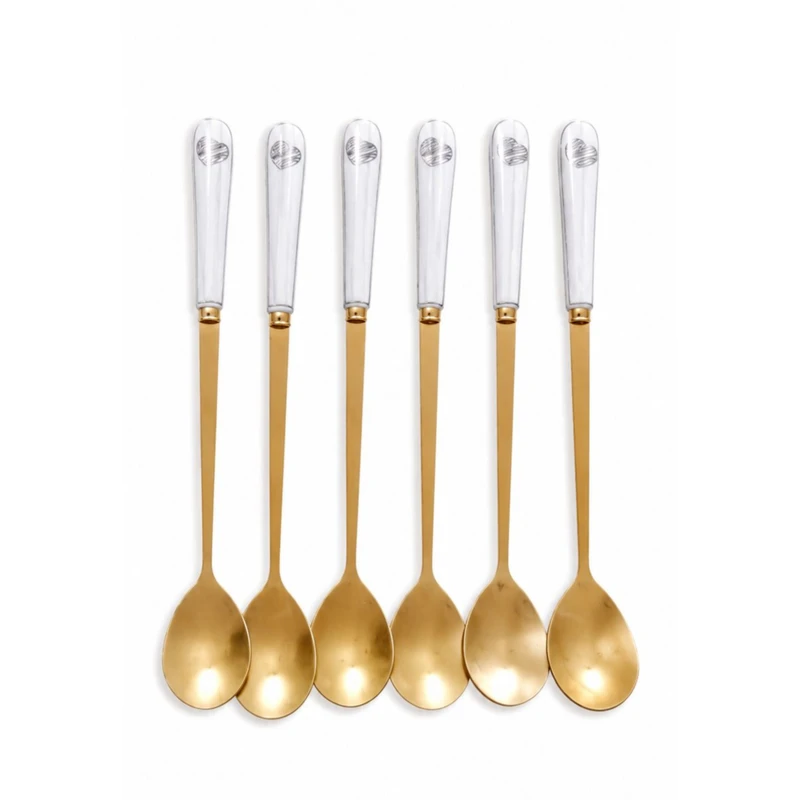 قاشق مرباخوری طرح قلب کد k690 مجموعه 6 عددی