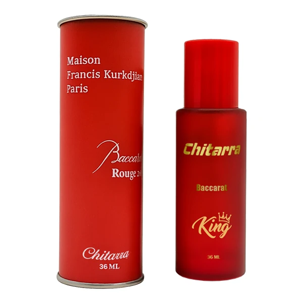 عطر جیبی زنانه چیتارا مدل کینگ باکارات رژ با رایحه گرم حجم 36 میلی‌لیتر
