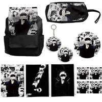 کوله پشتی طرح انیمه جوجوتسو کایسن کد 2 به همراه دفتر مشق و جامدادی و زیر لیوانی و جاکلیدی مجموعه 12 عددی