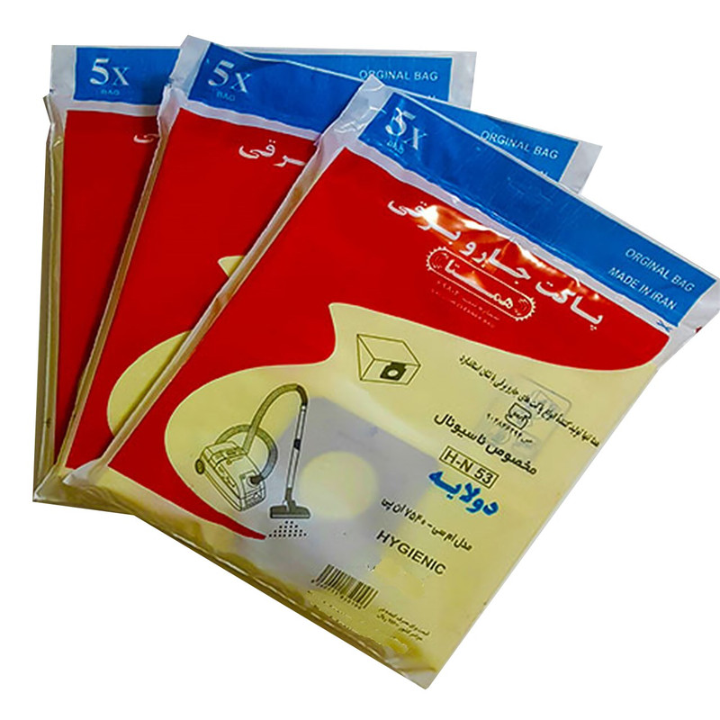 پاکت جاروبرقی ناسیونال 7540 همتا مدل H-N53 سه بسته 5 عددی پاکت جاروبرقی ناسیونال 7540 همتا مدل H-N53 سه بسته 5 عددی