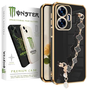 Black Flower monster cover suitable for Realme C55 mobile phone