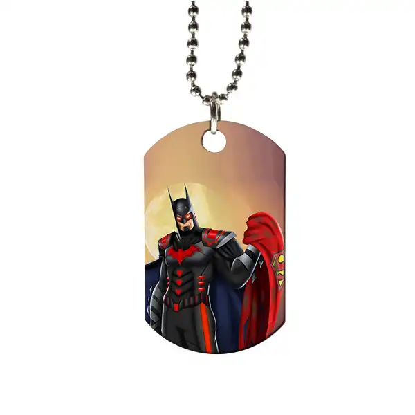 گردنبند طرح بتمن و سوپرمن کد pk23