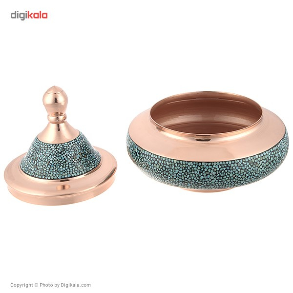 شکلات خوری فیروزه کوب کارگاه رستا طرح بشقاب پرنده ارتفاع 21 سانتی متر