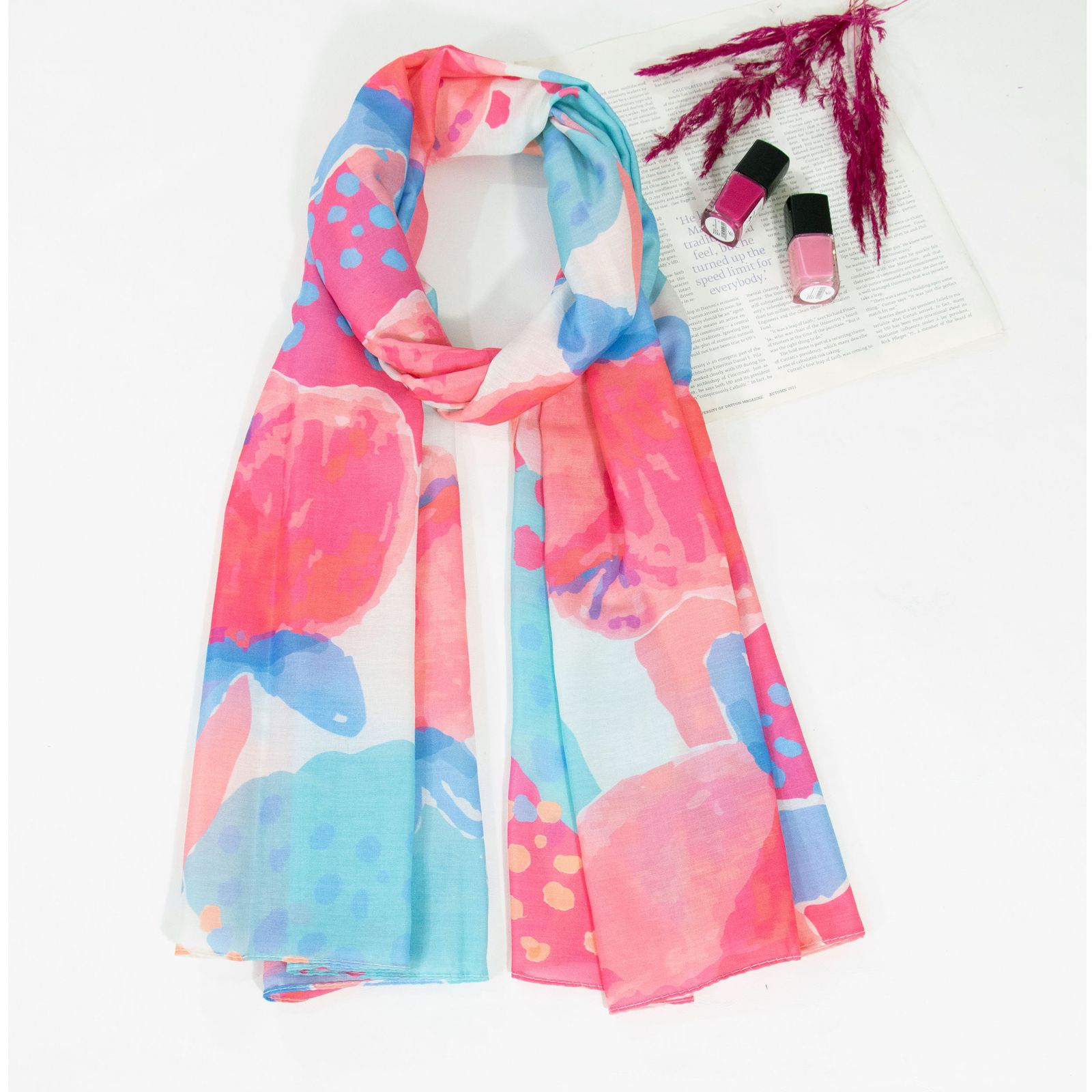 شال زنانه مدل نخی جدید طرح فانتزی بهاره کد 2278 -  - 2