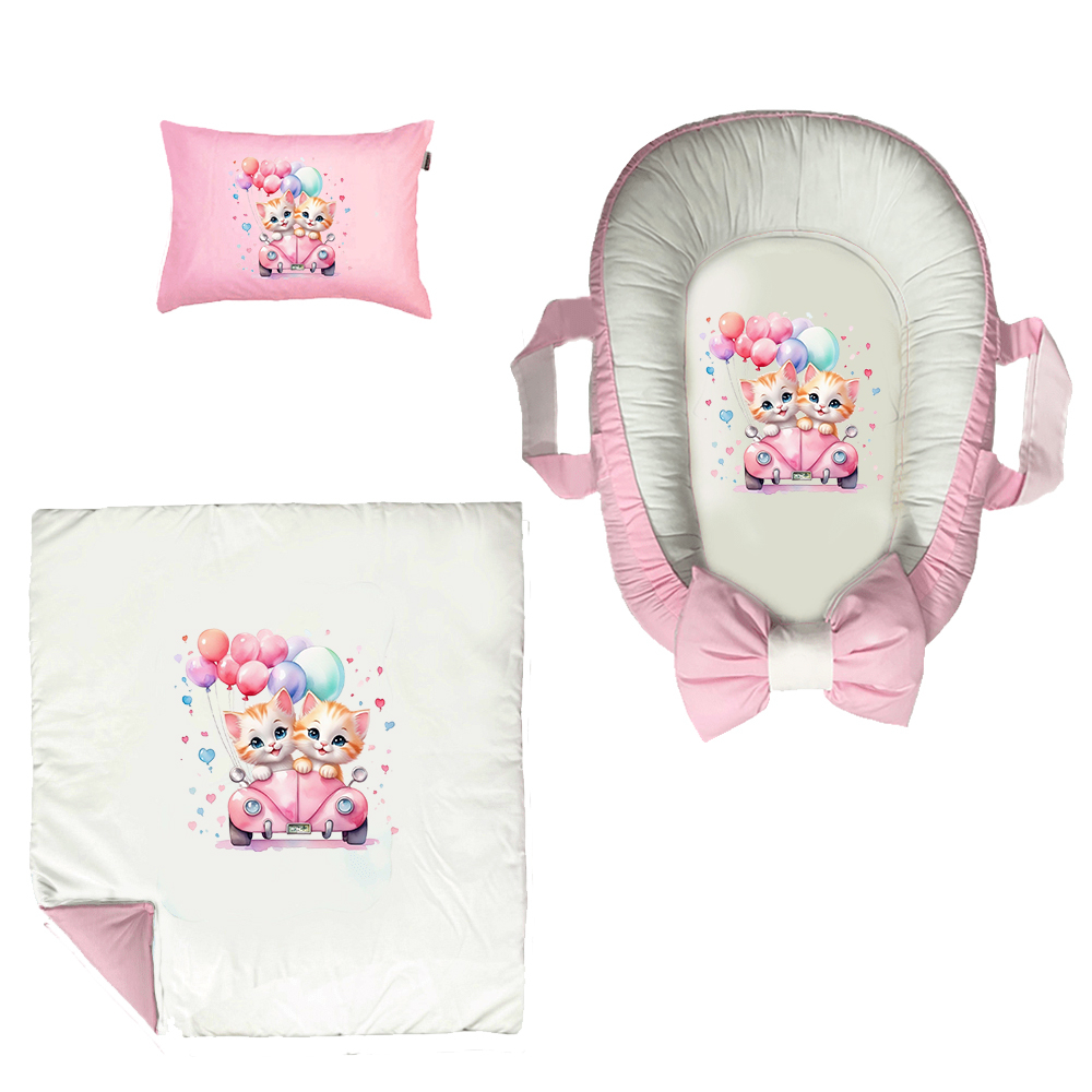 سرویس خواب 3 تکه نوزاد مدل گربه ها کد DKBP34-set