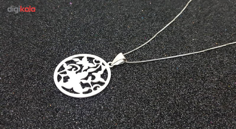 گردنبند نقره ایران شاپ مدل پروانه ترمه