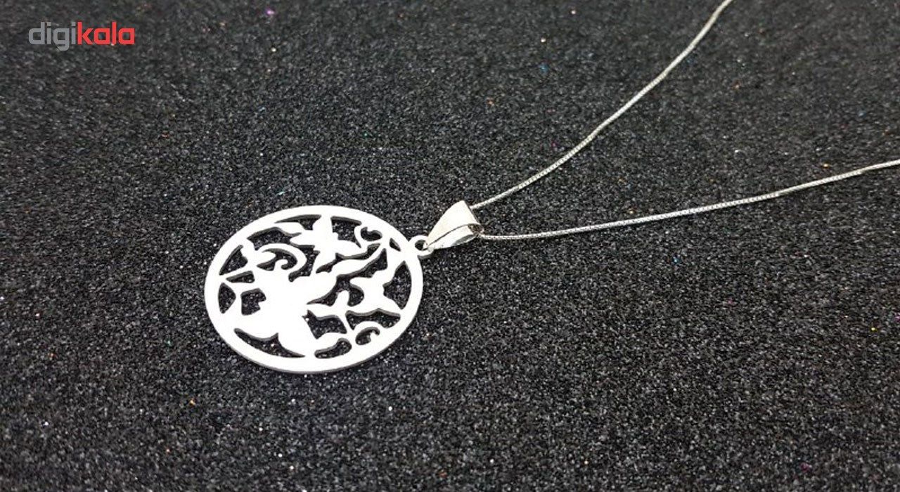 گردنبند نقره ایران شاپ مدل پروانه ترمه -  - 3