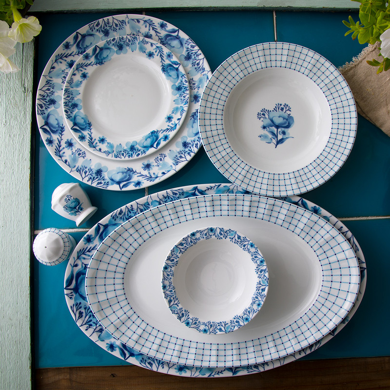 سرویس غذاخوری 29 پارچه 6 نفر چینی زرین ایران مدل نئوکلاسیک آراگل درجه عالی