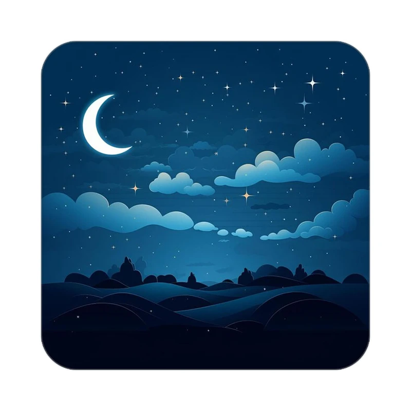 زیر لیوانی کاکتی طرح ماه و ستاره مدل mp53204