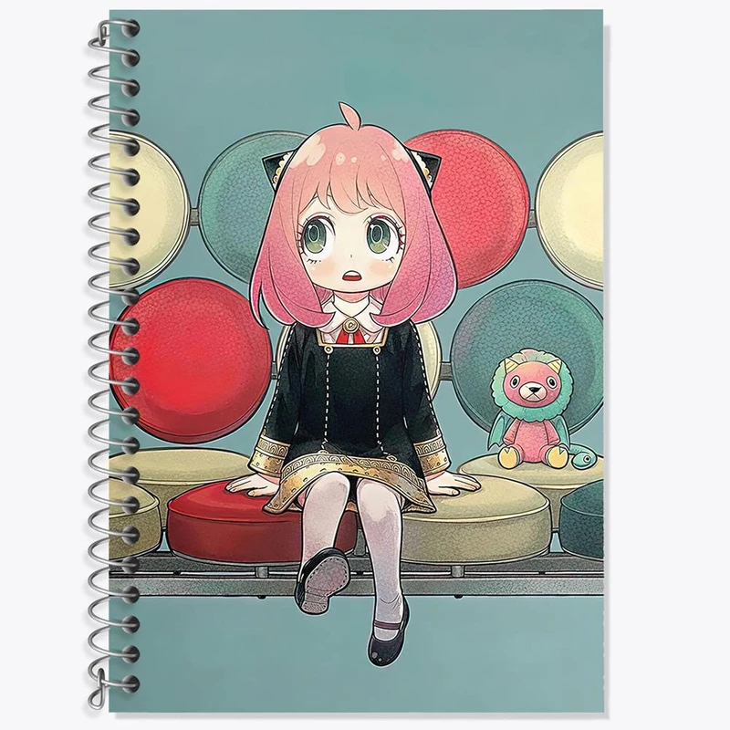 دفتر زبان 50 برگ خندالو مدل سه خط طرح خانواده فورجر انیمه اسپای ایکس فمیلی Spy x Family کد 15578