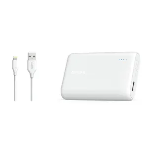 شارژر همراه انکر مدل A1263 PowerCore با ظرفیت 10000 میلی آمپر ساعت به همراه کابل تبدیل لایتنینگ