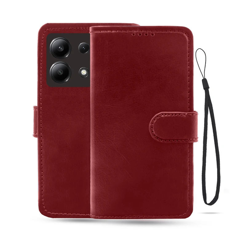 کیف کلاسوری لئون مدل Kiif مناسب برای گوشی موبایل شیائومی Redmi Note 13 4G به همراه بند آویز