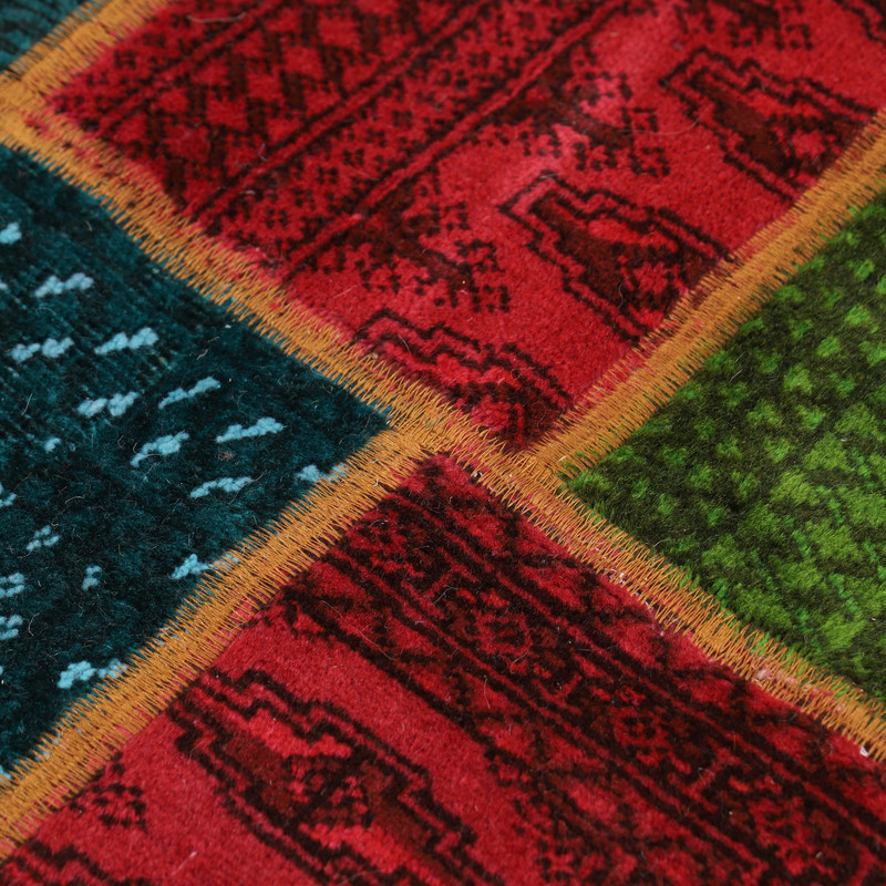 فرش دستباف یک و نیم متری طرح چهل تکه کد 40206128