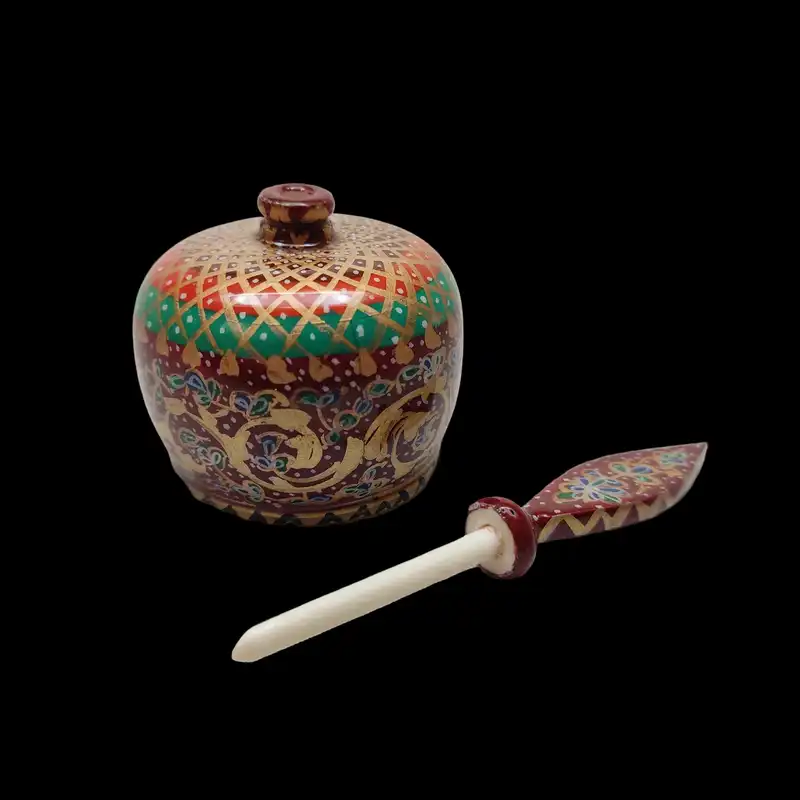 سرمه دان استخوانی طرح تذهیب کد 02
