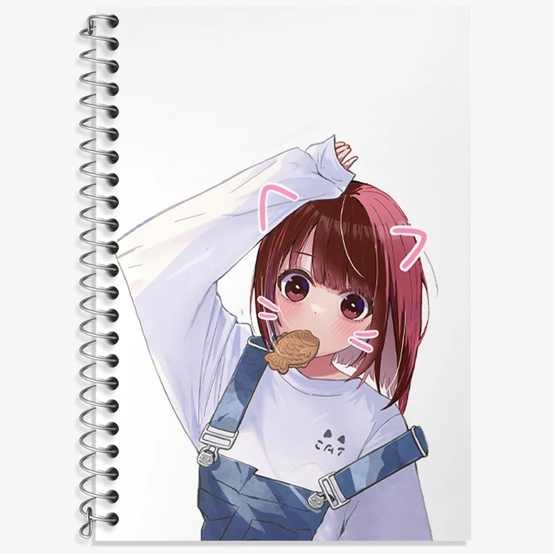 دفتر زبان 50 برگ خندالو مدل سه خط طرح کانا انیمه اوشی نو کو کد 31205