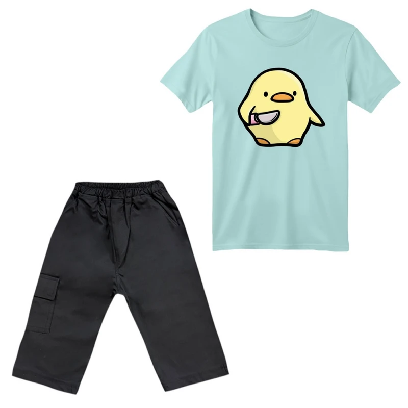 ست تی‌شرت آستین کوتاه و شلوارک پسرانه مدل جوجه