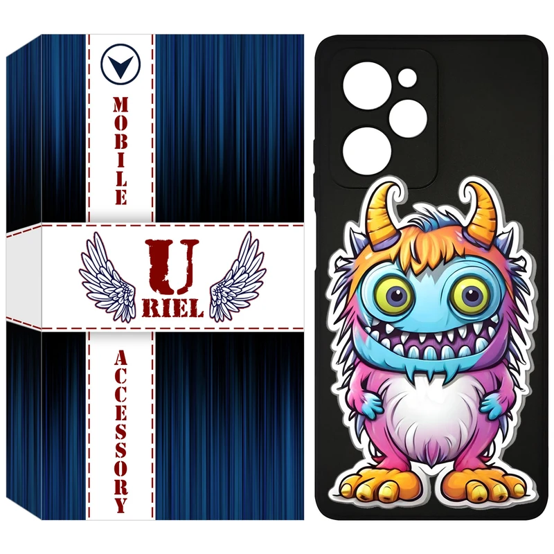 کاور یوریل قاب مدل KSH کد 50 طرح میکروب مناسب برای گوشی موبایل شیائومی Poco X5 Pro / Redmi Note 12 Pro 5G