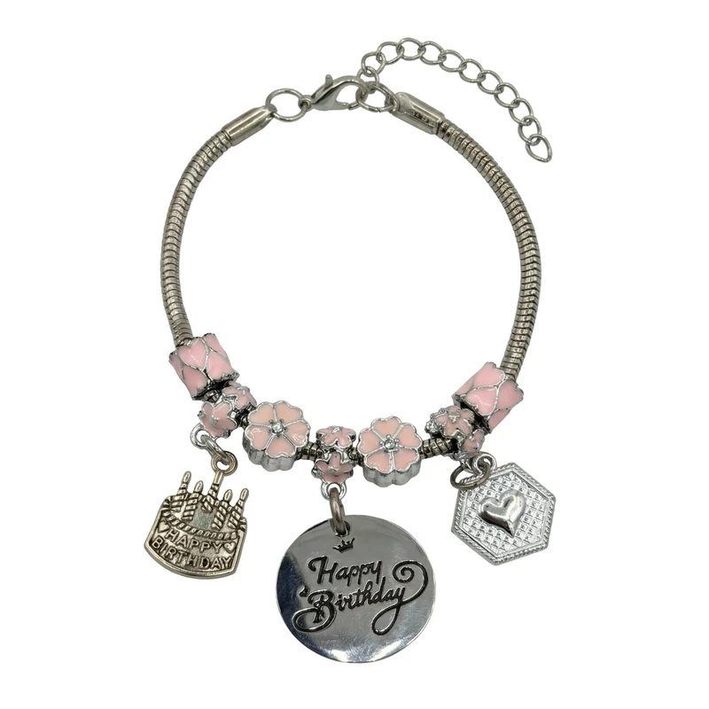 دستبند زنجیری زنانه مدل پاندورا birth day