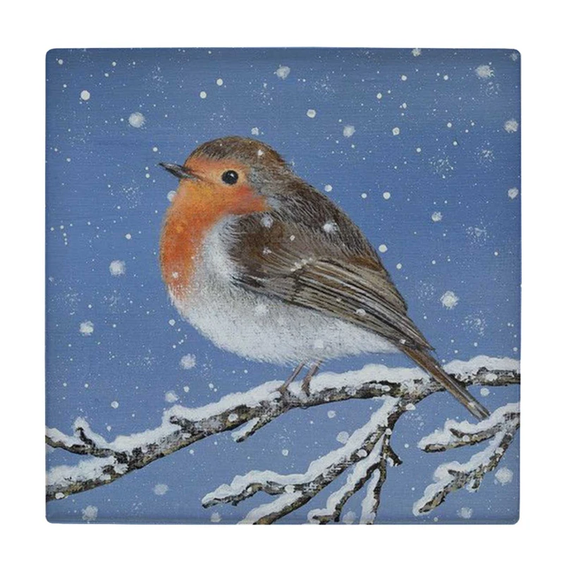  زیر لیوانی طرح پرنده و شاخه برفی کد    3530040_1366