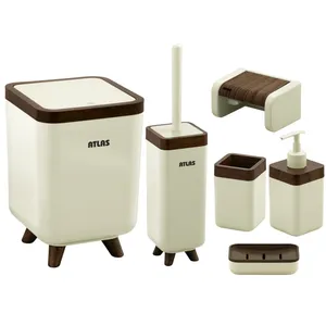 ست سرویس بهداشتی 6 تکه اطلس مدل چوب ژیوار