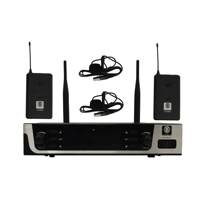 ست میکروفن بیسیم 2 کانال یقه ای زیکو مدل UH600CC
