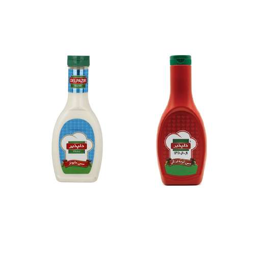 سس مایونز دلپذیر 475 گرم به همراه سس گوجه فرنگی دلپذیر 709 گرم - بسته 2 عددی