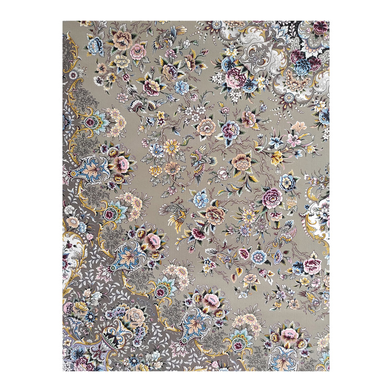 فرش ماشینی فرش مشهد کد 817255 زمینه نسکافه ای