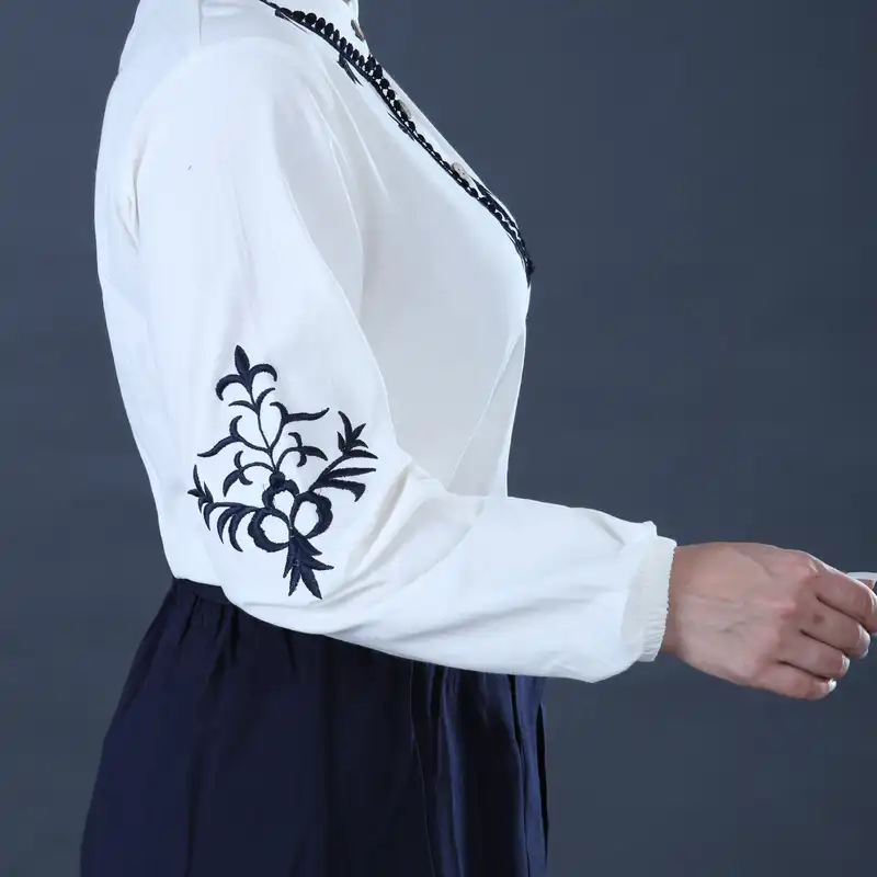 ست بلوز و دامن زنانه مدل ناربن رنگ سرمه‌ای