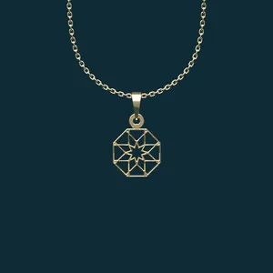 گردنبند طلا 18 عیار زنانه مدوپد مدل هندسی کد BB2-1-1278