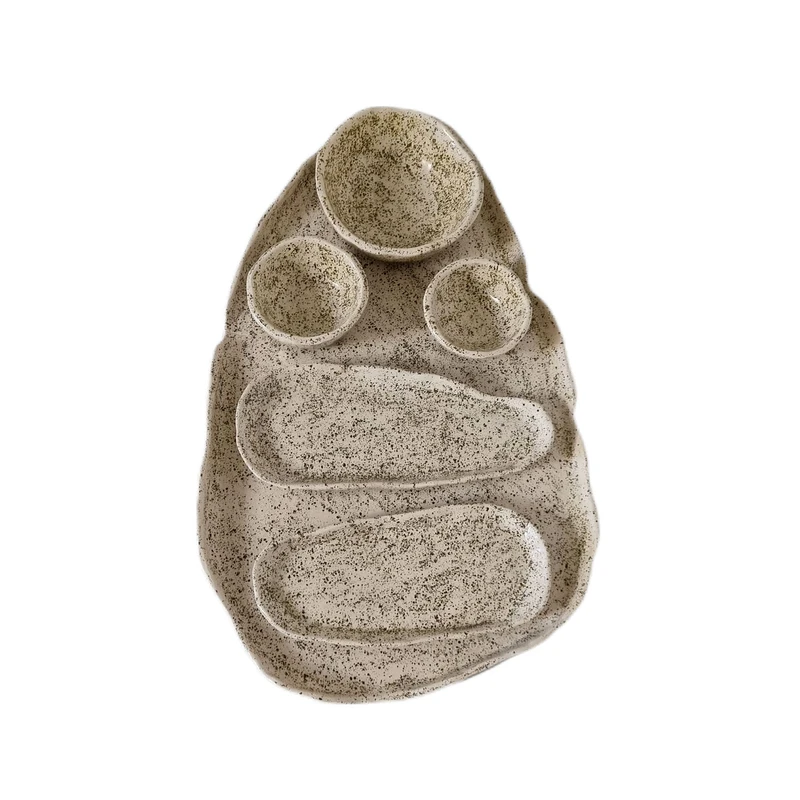 مجموعه ظروف هفت سین 6 پارچه مدل دفرمه