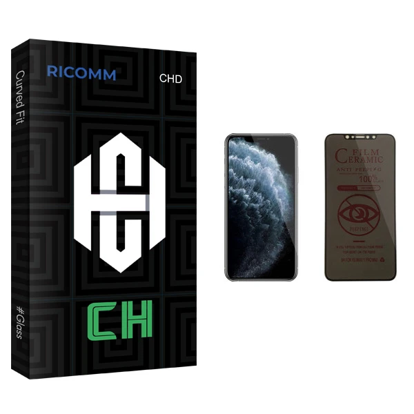 محافظ صفحه نمایش حریم شخصی ریکام مدل CH glass مناسب برای گوشی موبایل اپل iPhone 11 Pro Max