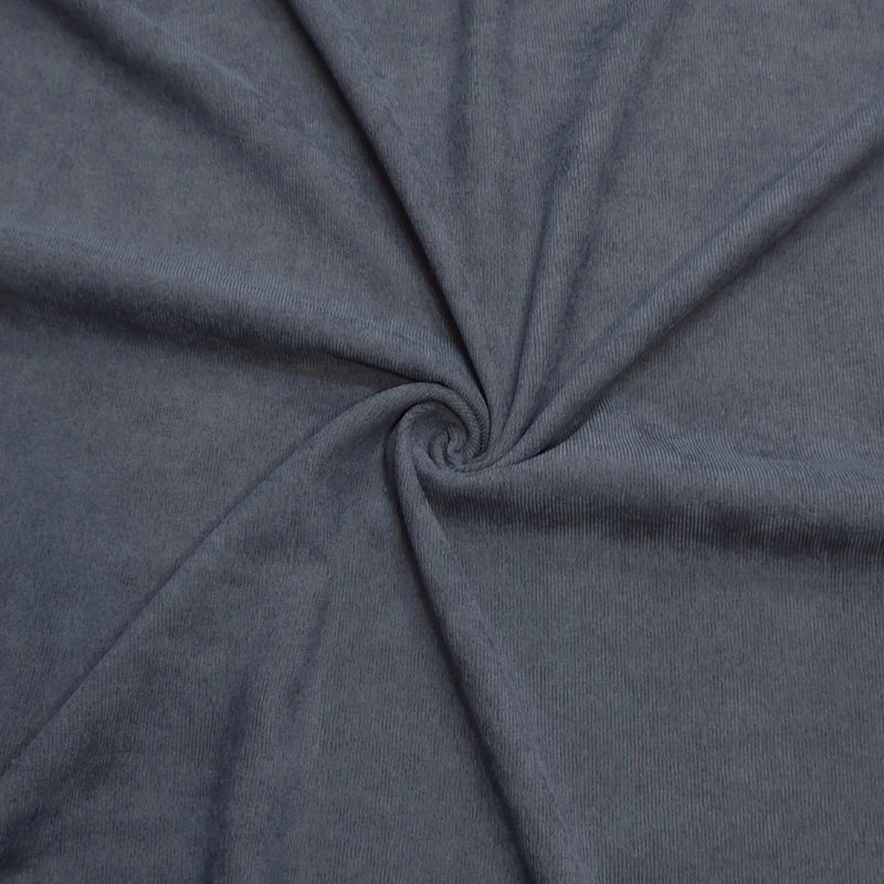 پارچه لباس عرض 1.5 متر مدل مخمل کبریتی ريز رنگ طوسی