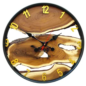 ساعت دیواری کوارتز مدل چوبی روستیک کد,ss40310