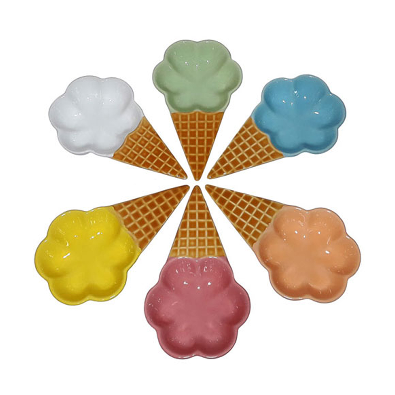 بستنی خوری باریز مدل بستنی قیفی کد 30 مجموعه 6 عددی