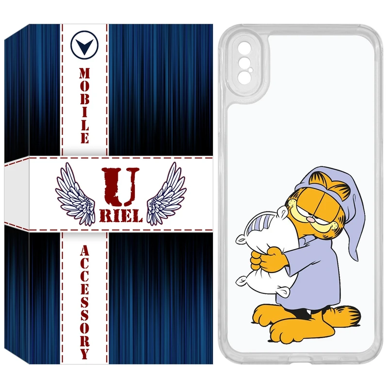 کاور یوریل مدل Clear کد 73 طرح گارفیلد خوابالو مناسب برای گوشی موبایل اپل iPhone XS Max