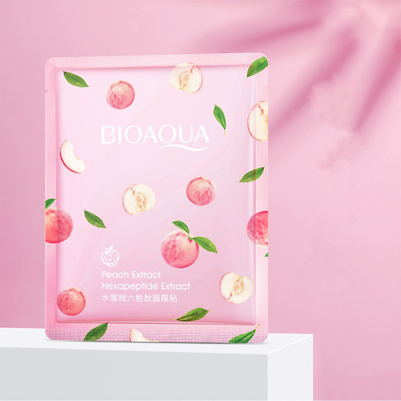 ماسک صورت بایو آکوا مدل peach وزن 30 گرم بسته 5 عددی ماسک صورت بایو آکوا مدل peach وزن 30 گرم بسته 5 عددی