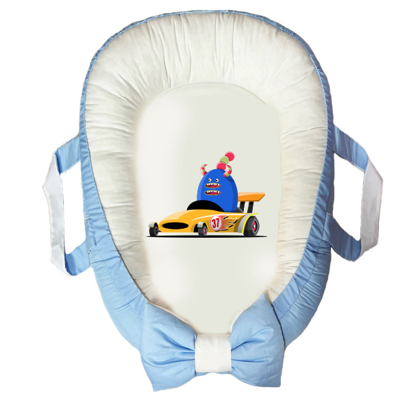 سرویس خواب سه تکه نوزاد مدل گارد محافظ دار طرح فانتزی ماشین رنگی کد 035