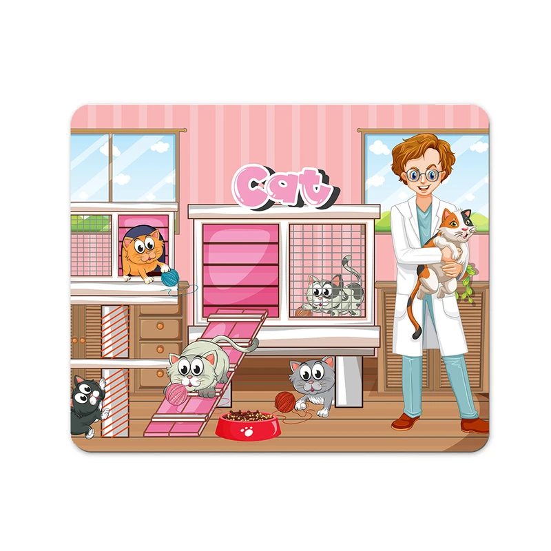 ماوس پد پاد آفرین مدل دامپزشک پت شاپ کد P544 سایز 19*24 سانتی متر