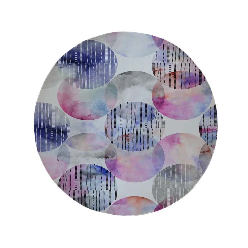 پادری مدل دایره طرح آبرنگی کد 5266 سایز 90 × 90 سانتی متر 