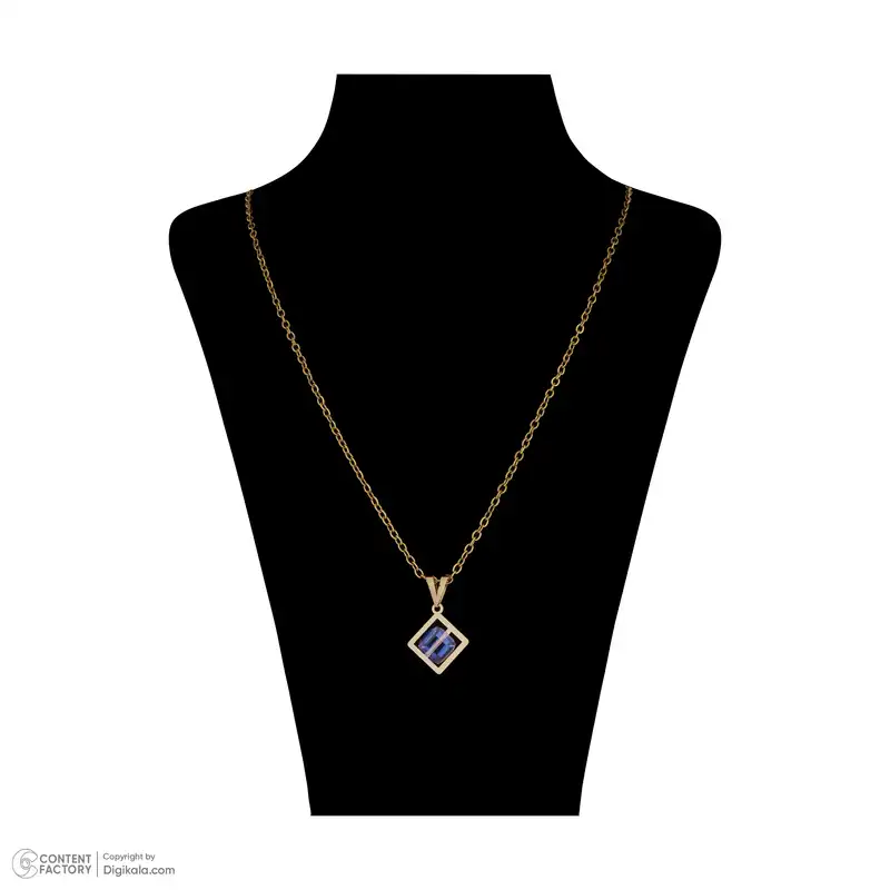 گردنبند طلا 18 عیار ناریا مدل مکعب یاسی تیره